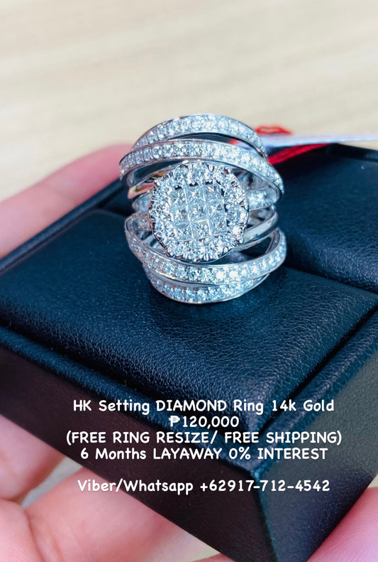 HK Setting DIAMOND Ring 14k Gold #MS